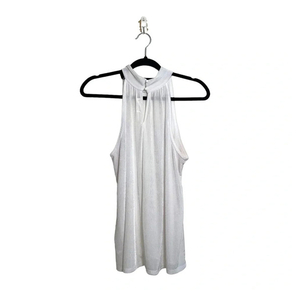 Maurices 24/7 White Halter Neck Crinkle Tank Top Medium Women’s - Picture 6 of 12